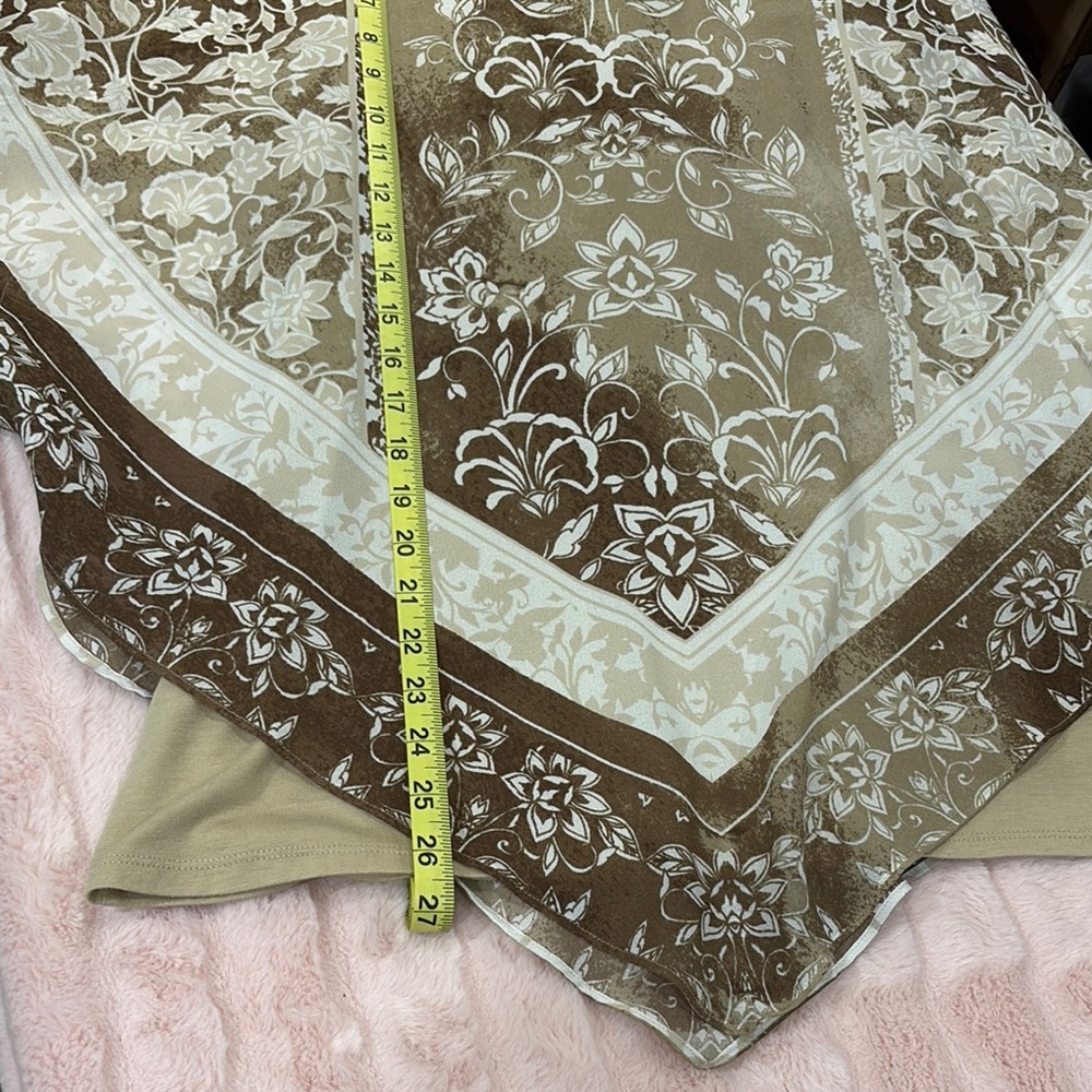 Tan & Brown Boho Floral Shawl Blouse - Picture 7 of 8